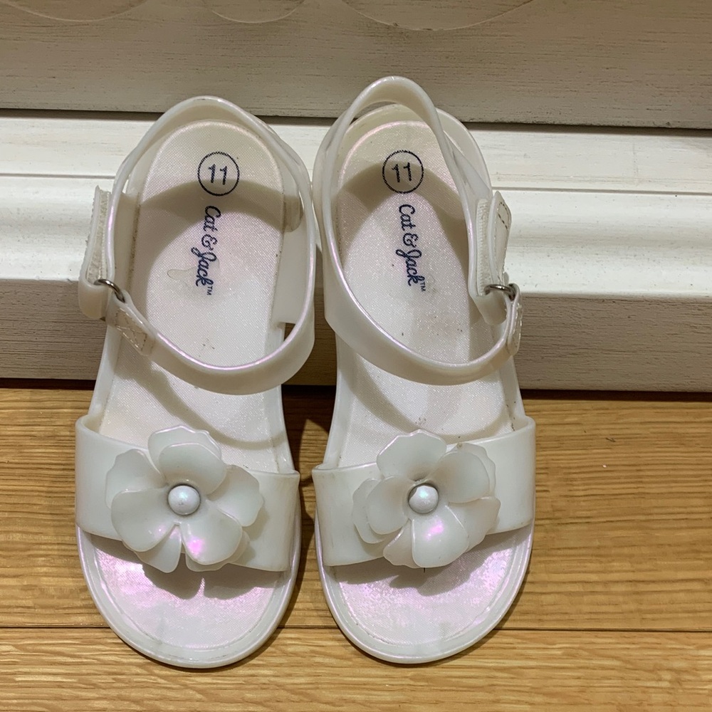 Cat & Jack White Jelly Flower Sandals